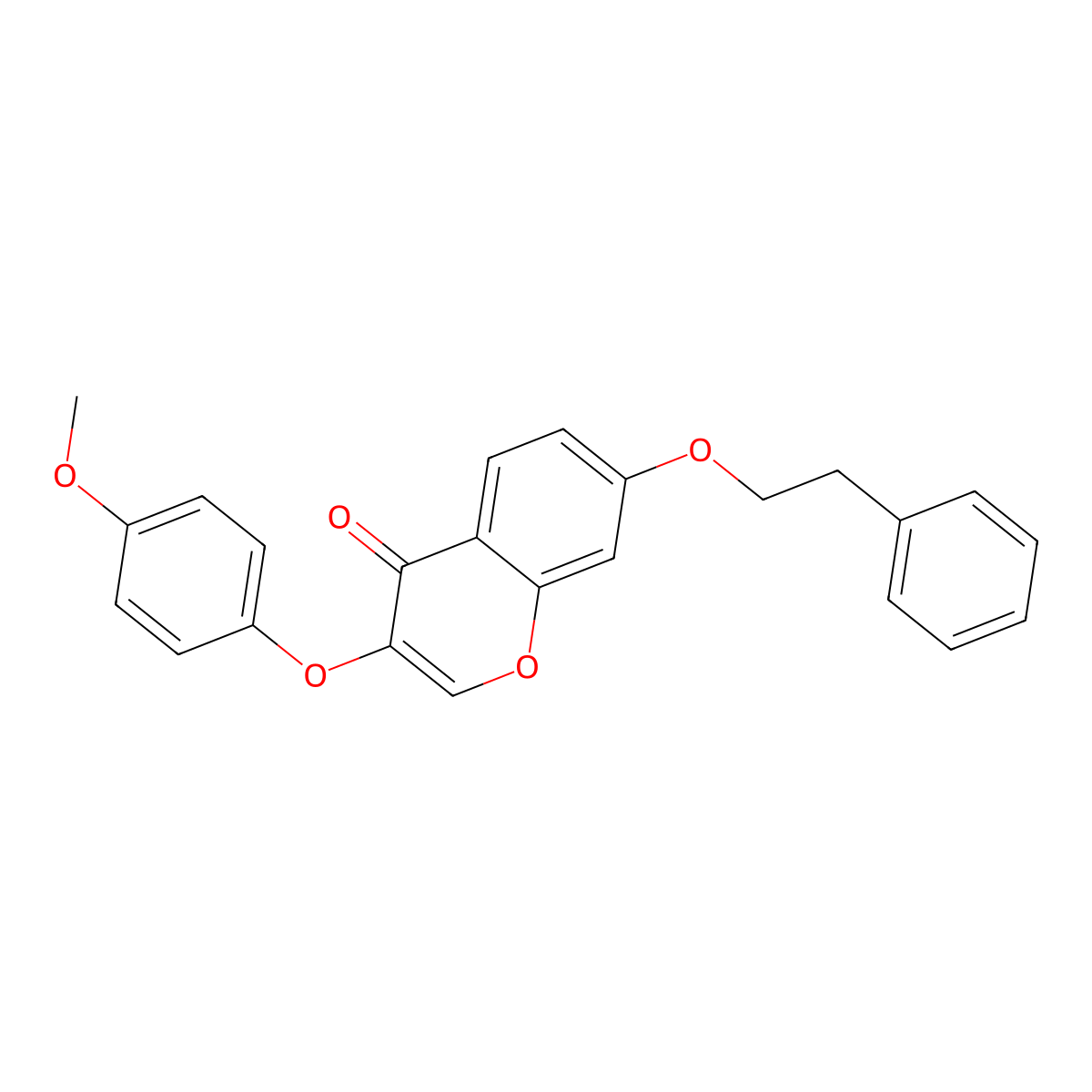 3-(4-methoxyphenoxy)-7-(2-phenylethoxy)-4H-chromen-4-one molecular structure, CAS 329224-96-6