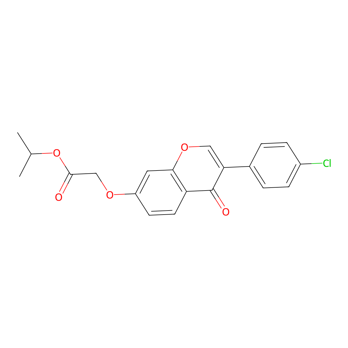 Methylethyl 2-[3-(4-chlorophenyl)-4-oxochromen-7-yloxy]acetate molecular structure, CAS 329225-85-6