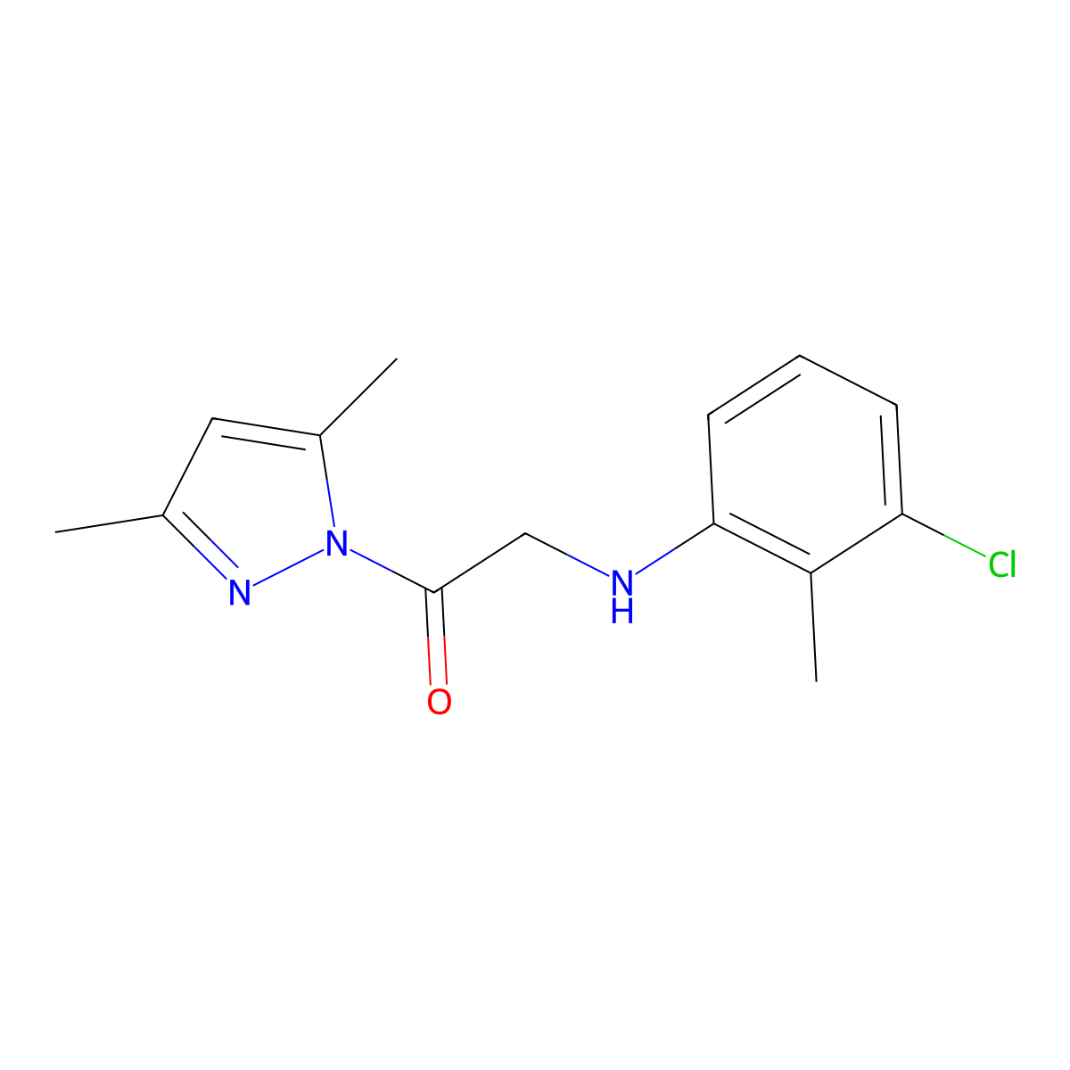 (3-chloro-2-methylphenyl)[2-(3,5-dimethyl-1H-pyrazol-1-yl)-2-oxoethyl]amine molecular structure, CAS 329228-31-1