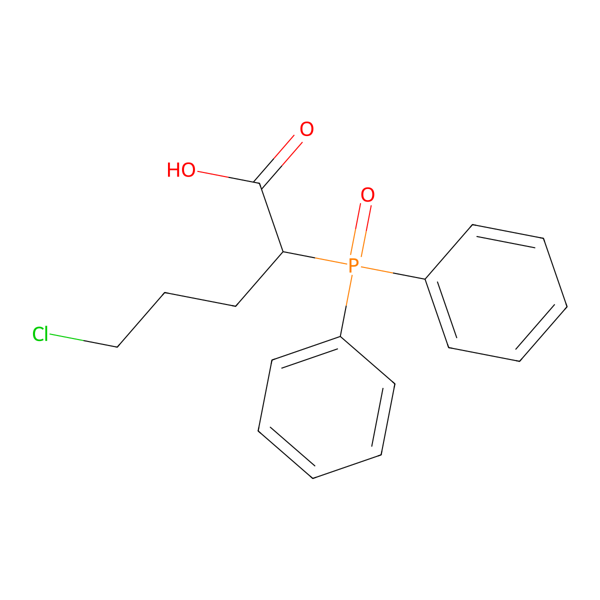 5-Chloro-2-(diphenylphosphoryl)pentanoic acid molecular structure, CAS 329266-68-4