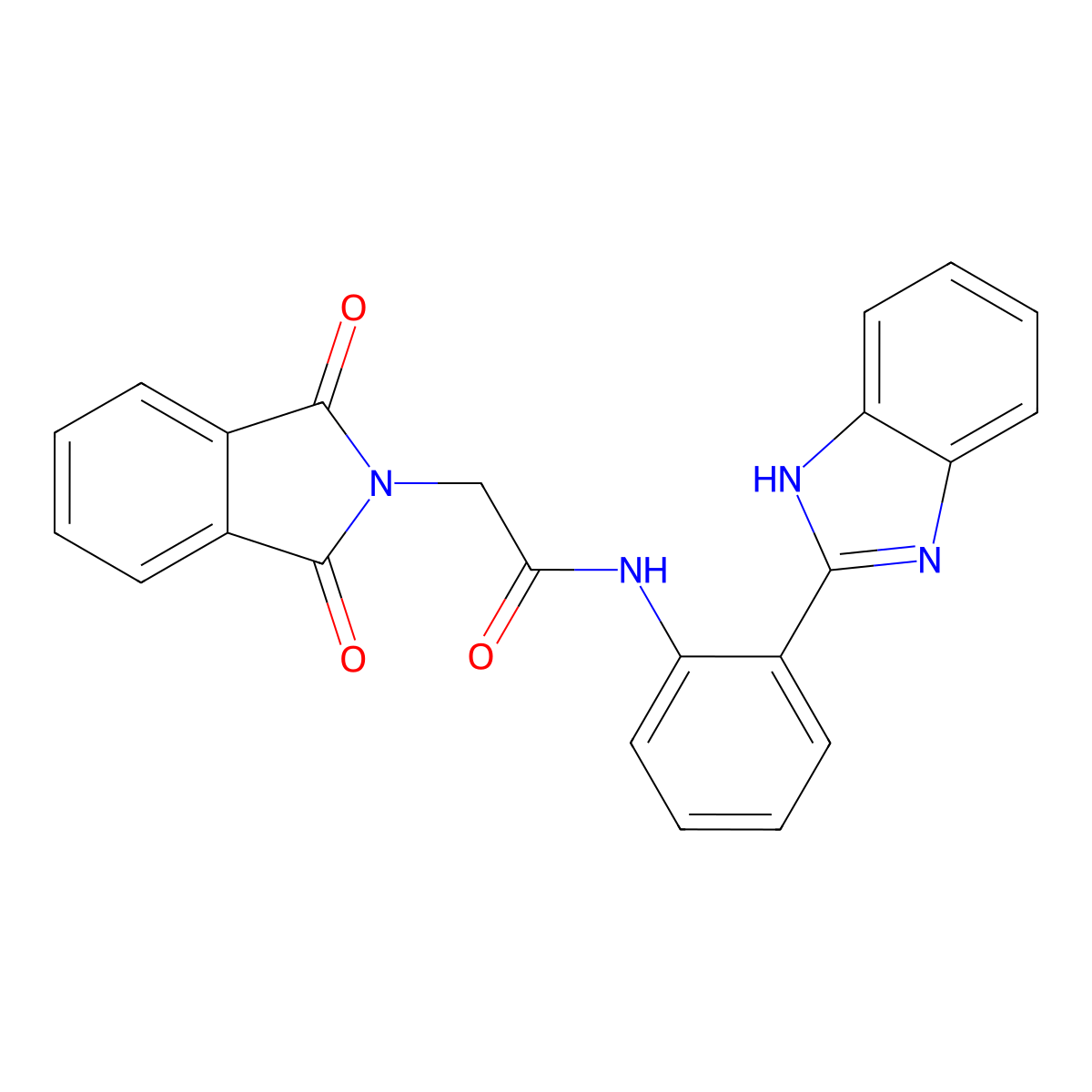 N-(2-(1H-benzo[d]imidazol-2-yl)phenyl)-2-(1,3-dioxoisoindolin-2-yl)acetamide molecular structure, CAS 329269-81-0
