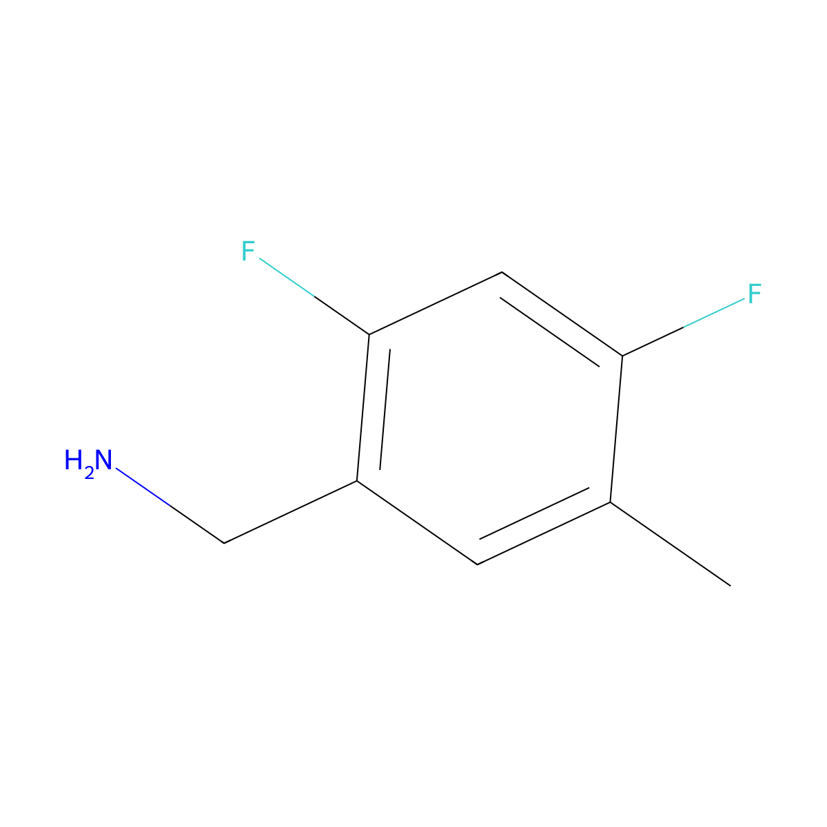 Benzenemethanamine, 2,4-difluoro-5-methyl- molecular structure, CAS 329314-63-8