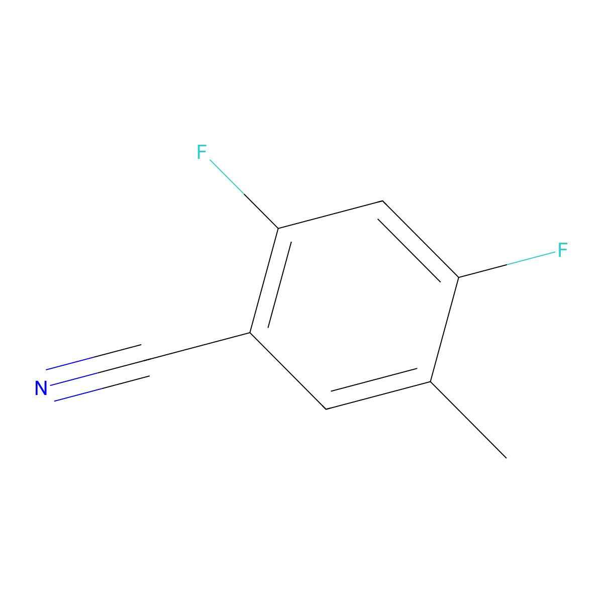 2,4-Difluoro-5-methylbenzonitrile molecular structure, CAS 329314-68-3