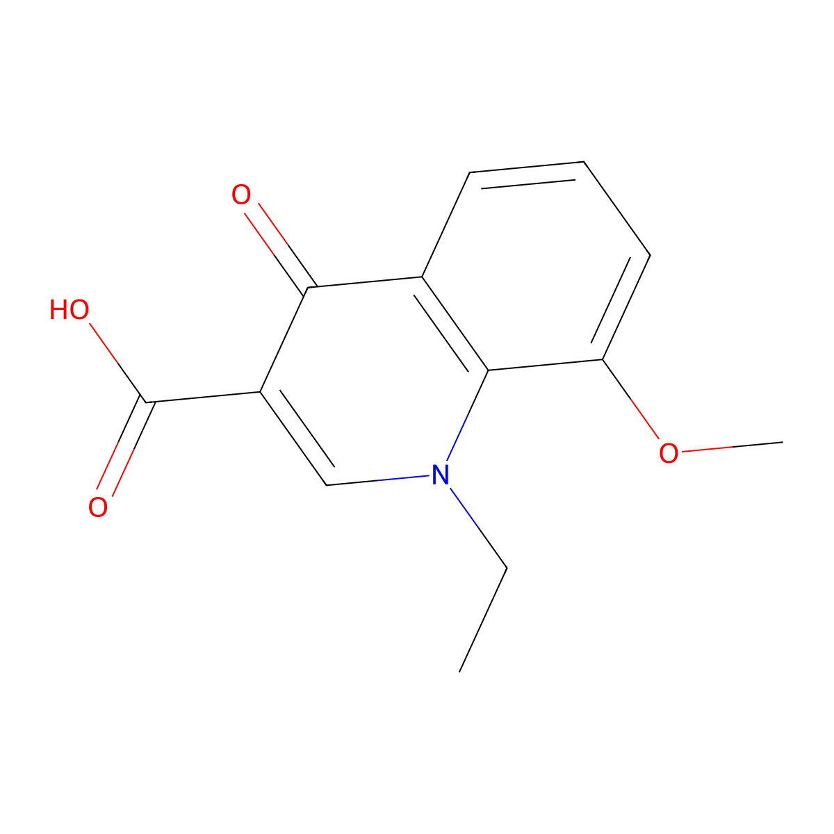 1-Ethyl-8-methoxy-4-oxo-1,4-dihydro-3-quinolinecarboxylic acid molecular structure, CAS 32932-14-2