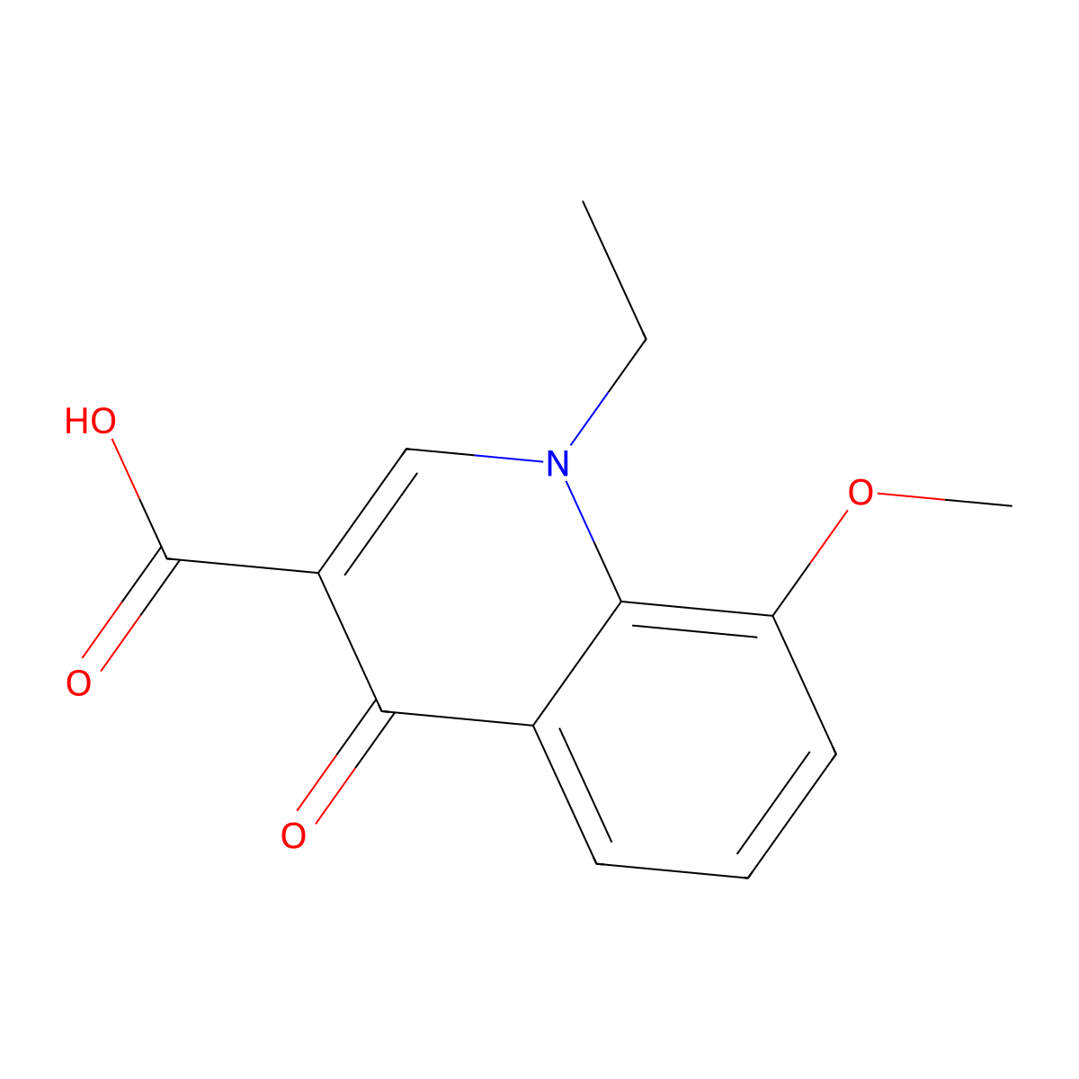 1-Ethyl-8-methoxy-4-oxo-1,4-dihydro-3-quinolinecarboxylic acid molecular structure, CAS 32932-14-2