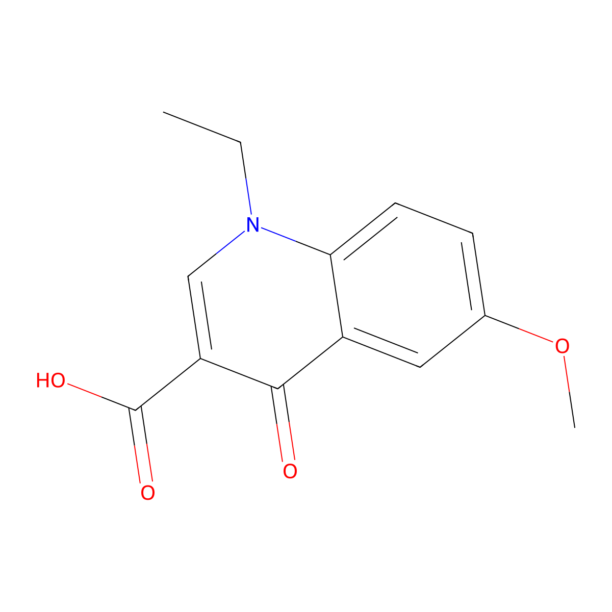 1-Ethyl-6-methoxy-4-oxo-1,4-dihydroquinoline-3-carboxylic acid molecular structure, CAS 32932-15-3