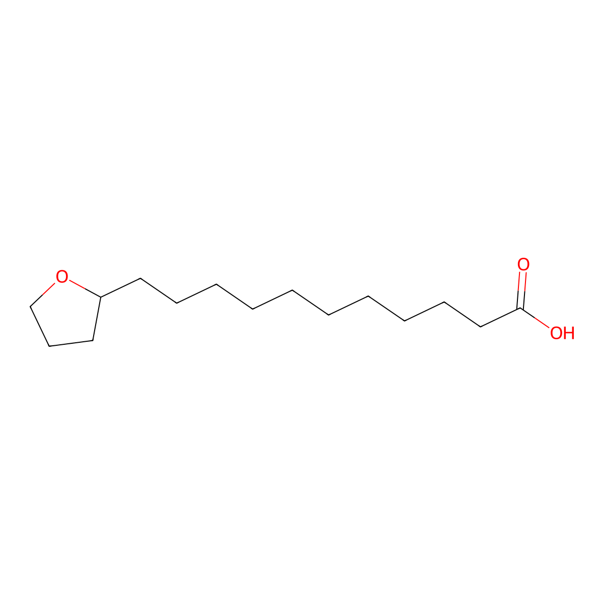 11-(Tetrahydrofuran-2-yl)undecanoic acid molecular structure, CAS 32933-11-2