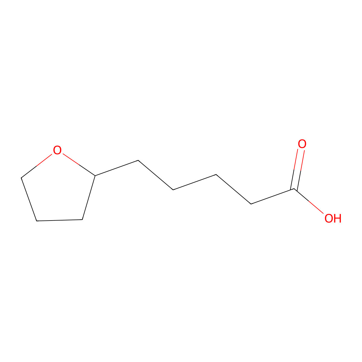 2-Furanpentanoic acid, tetrahydro- molecular structure, CAS 32933-12-3