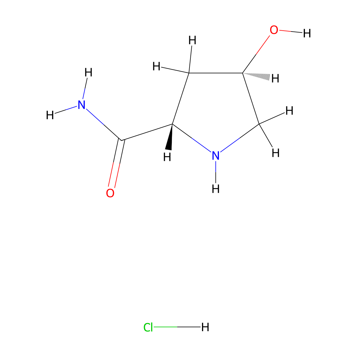 (2S,4R)-4-Hydroxypyrrolidine-2-carboxamide Hydrochloride molecular structure, CAS 32934-42-2