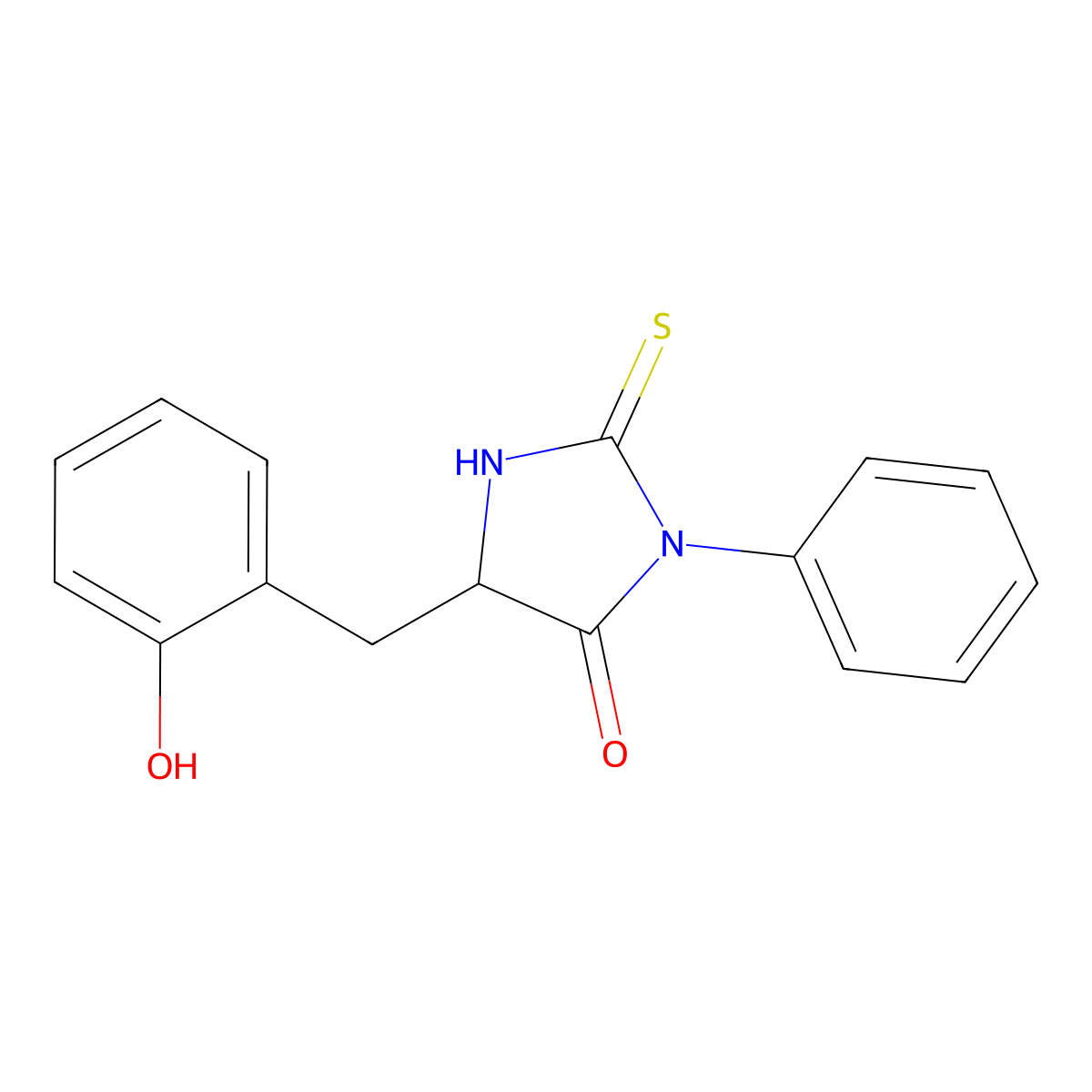 5-[(2-Hydroxyphenyl)methyl]-3-phenyl-2-sulfanylideneimidazolidin-4-one molecular structure, CAS 329350-54-1