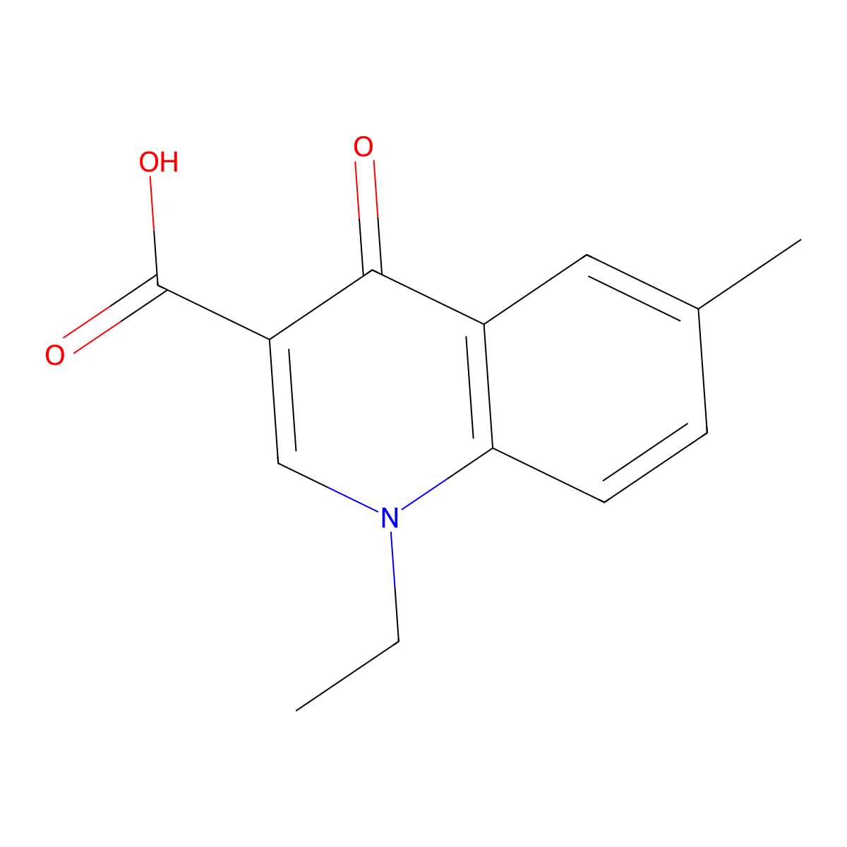 1-Ethyl-6-methyl-4-oxo-1,4-dihydroquinoline-3-carboxylic acid molecular structure, CAS 32953-43-8