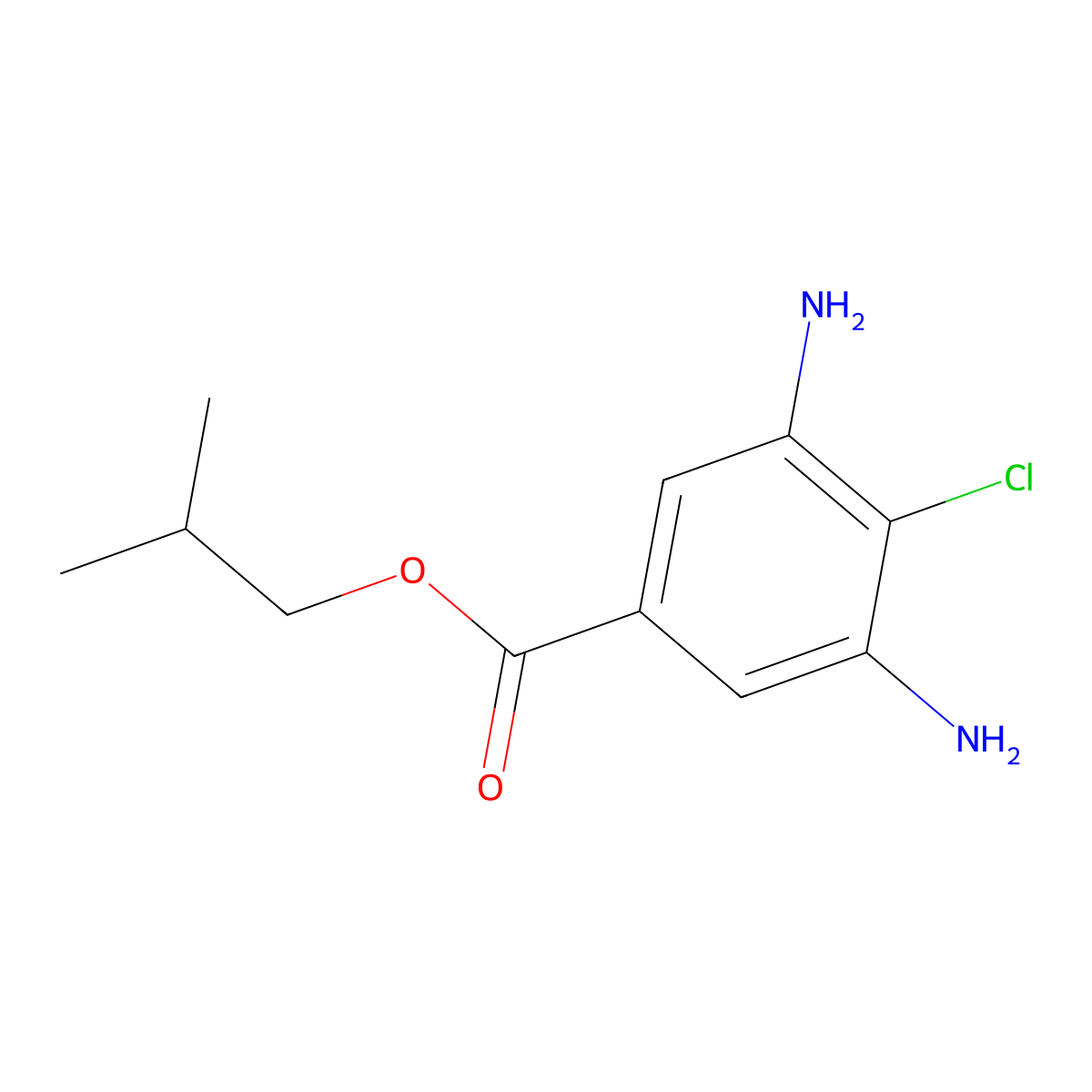 Benzoic acid, 3,5-diamino-4-chloro-, 2-methylpropyl ester molecular structure, CAS 32961-44-7