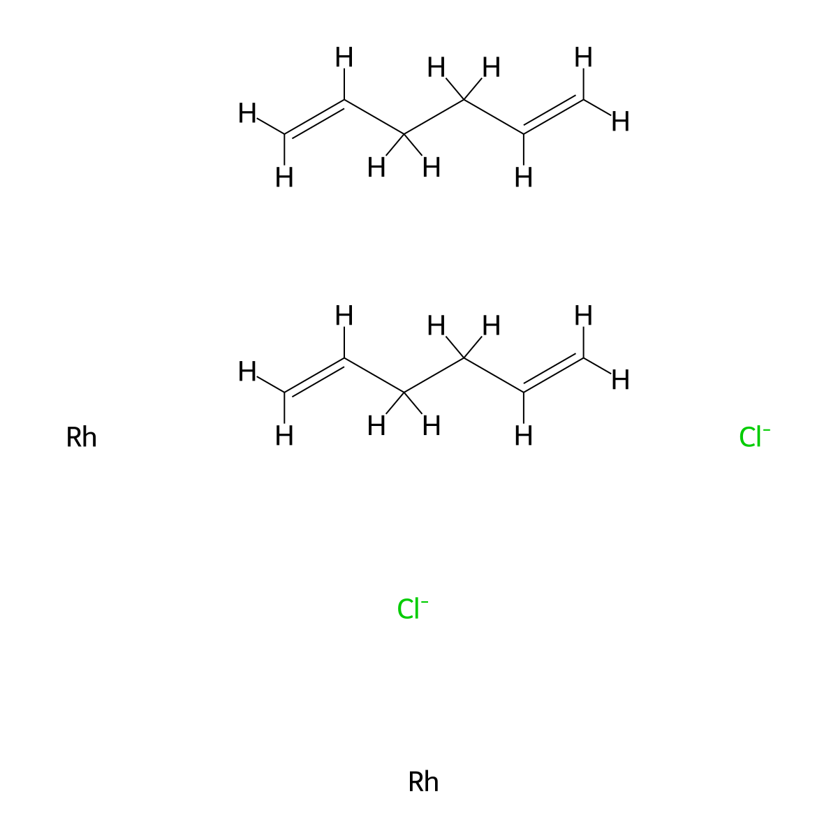 Chloro(1,5-hexadiene)rhodium(I) Dimer molecular structure, CAS 32965-49-4
