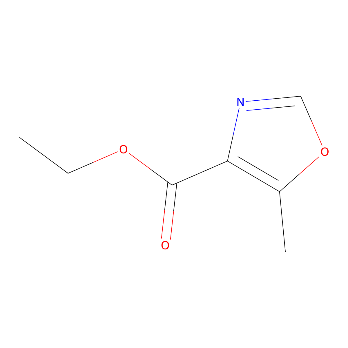 Ethyl 5-methyl-1,3-oxazole-4-carboxylate molecular structure, CAS 32968-44-8