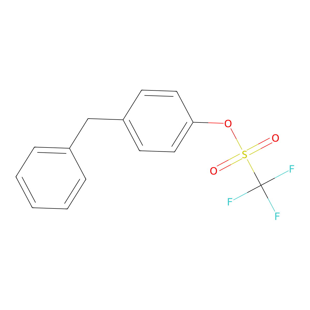 Trifluoromethanesulfonic acid 4-benzylphenyl ester molecular structure, CAS 329685-39-4