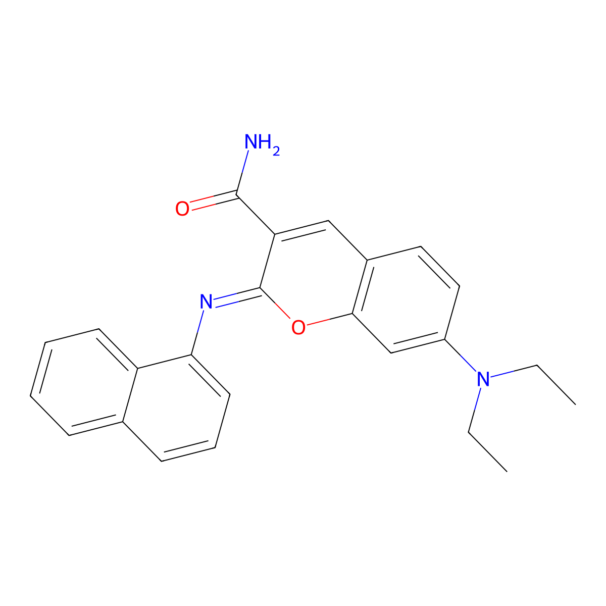 (2Z)-7-(diethylamino)-2-[(naphthalen-1-yl)imino]-2H-chromene-3-carboxamide molecular structure, CAS 329690-11-1