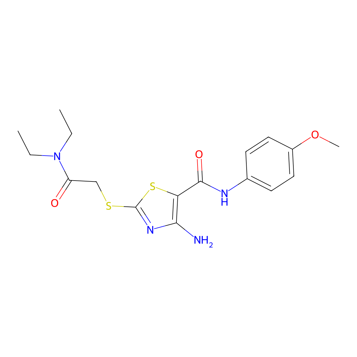 4-amino-2-[2-(diethylamino)-2-oxoethyl]sulfanyl-N-(4-methoxyphenyl)-1,3-thiazole-5-carboxamide molecular structure, CAS 329691-61-4
