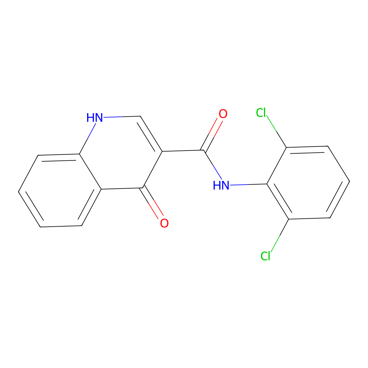 N-(2,6-dichlorophenyl)-4-oxo-1H-quinoline-3-carboxamide molecular structure, CAS 329692-05-9