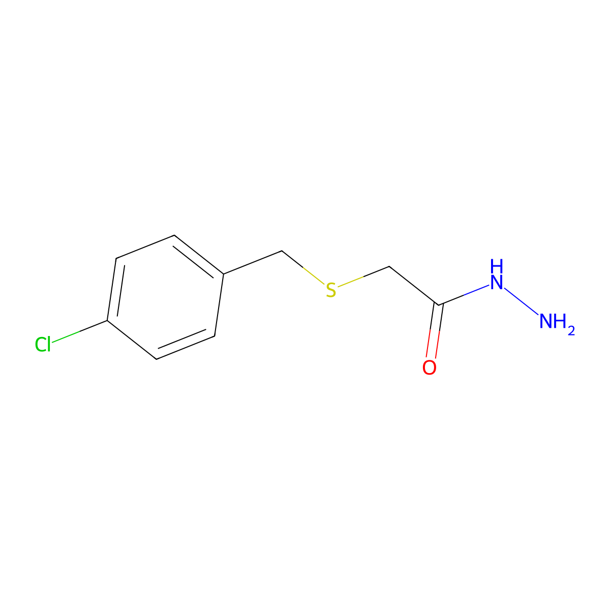 2-[(4-Chlorobenzyl)thio]acetohydrazide molecular structure, CAS 329694-30-6