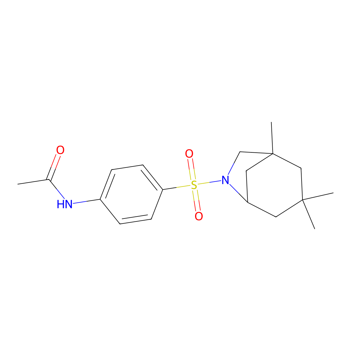 N-{4-[(1,3,3-trimethyl-6-azabicyclo[3.2.1]oct-6-yl)sulfonyl]phenyl}acetamide molecular structure, CAS 329694-35-1