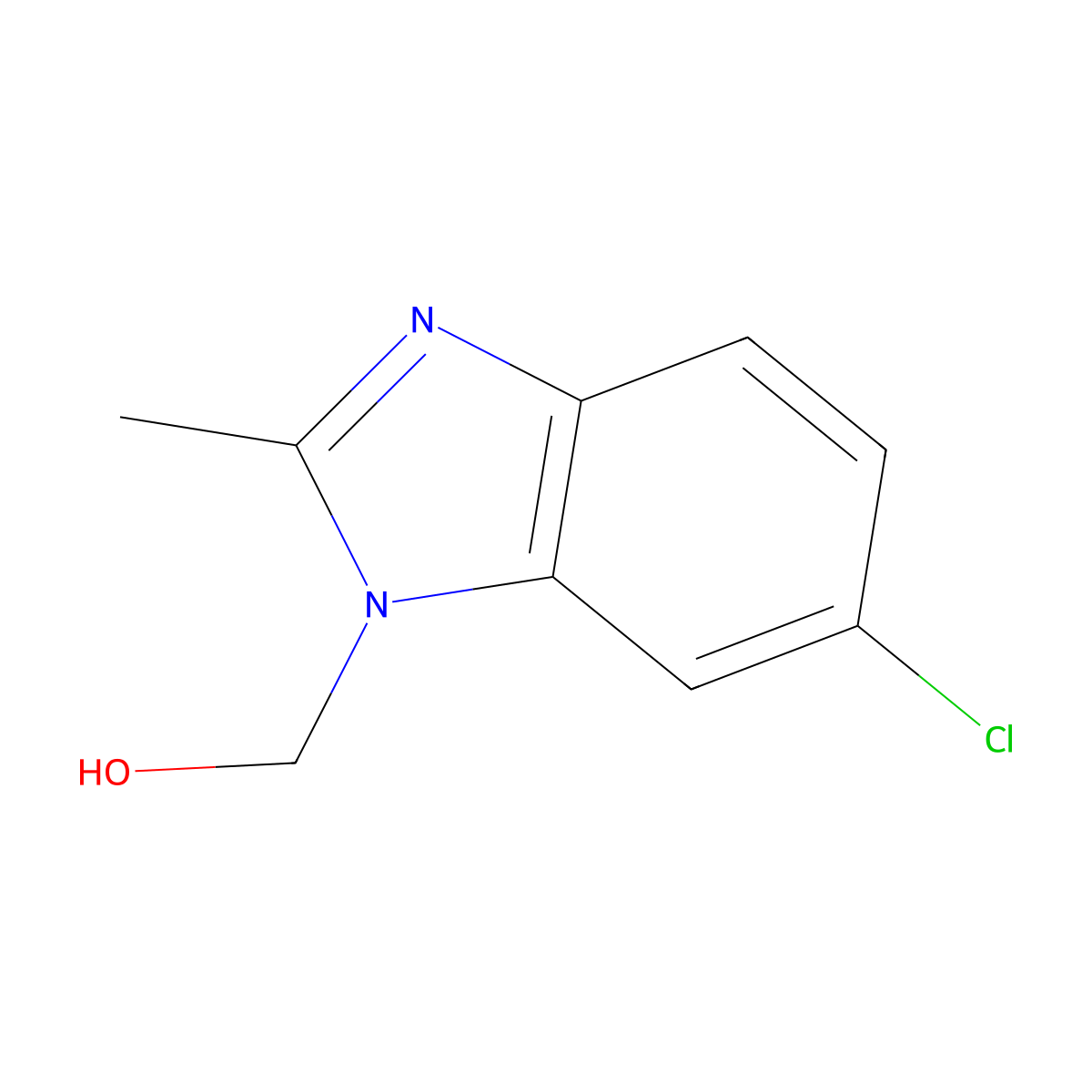 (6-Chloro-2-methyl-1H-benzo[d]imidazol-1-yl)methanol molecular structure, CAS 329694-87-3