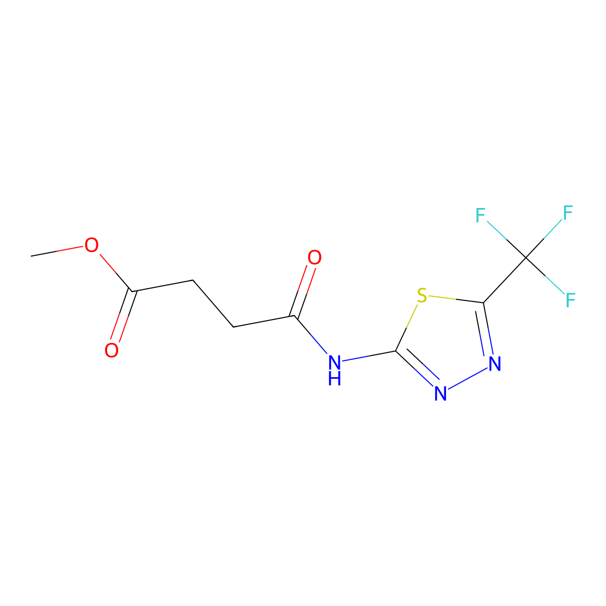 Methyl 4-oxo-4-{[5-(trifluoromethyl)-1,3,4-thiadiazol-2-yl]amino}butanoate molecular structure, CAS 329695-18-3