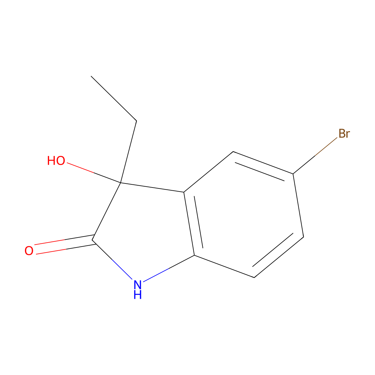 5-bromo-3-ethyl-3-hydroxy-1,3-dihydro-2H-indol-2-one molecular structure, CAS 329695-46-7