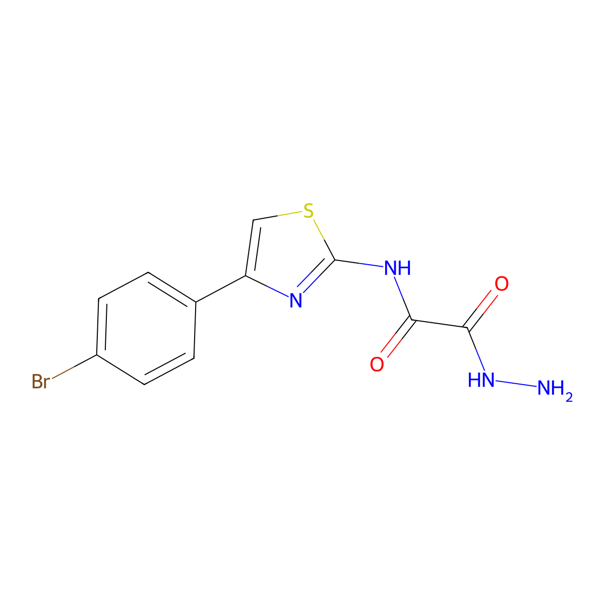 N-[4-(4-bromophenyl)-1,3-thiazol-2-yl]-2-hydrazino-2-oxoacetamide molecular structure, CAS 329695-56-9