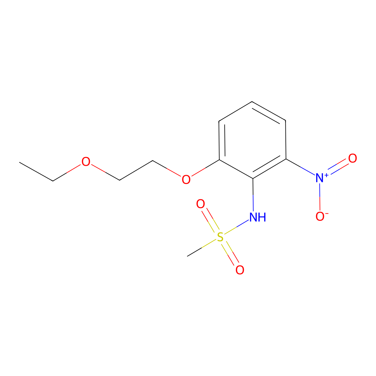 N-[2-(2-ethoxyethoxy)-6-nitrophenyl]methanesulfonamide molecular structure, CAS 329695-75-2