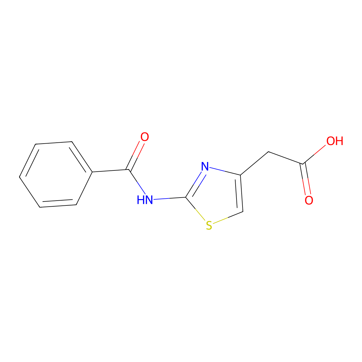 [2-(Benzoylamino)-1,3-thiazol-4-yl]acetic acid molecular structure, CAS 329698-00-2