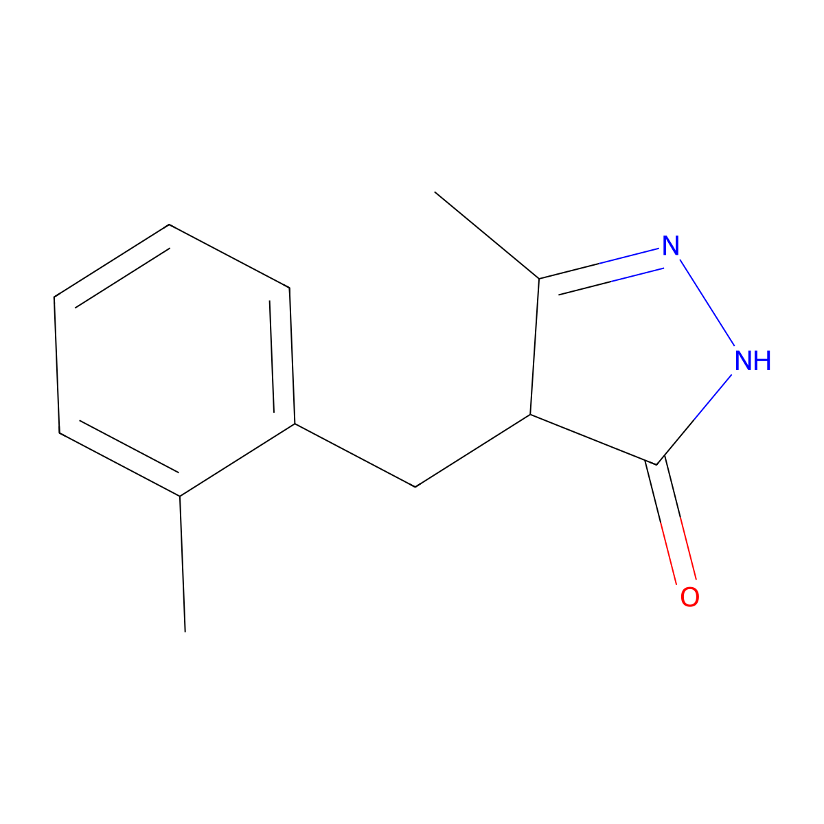 5-methyl-4-(2-methylbenzyl)-2,4-dihydro-3H-pyrazol-3-one molecular structure, CAS 329698-39-7