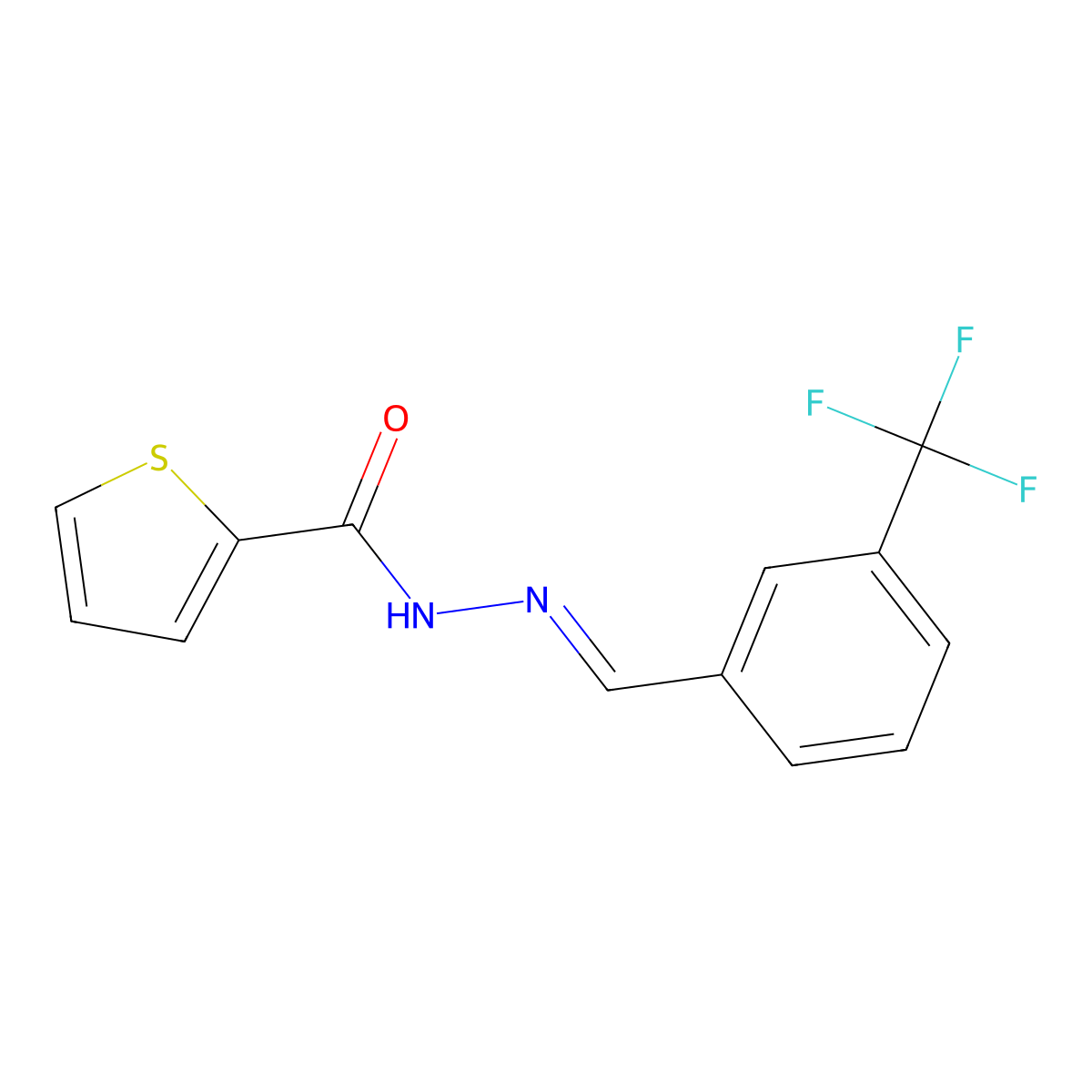 N'-[3-(trifluoromethyl)benzylidene]-2-thiophenecarbohydrazide molecular structure, CAS 329698-66-0