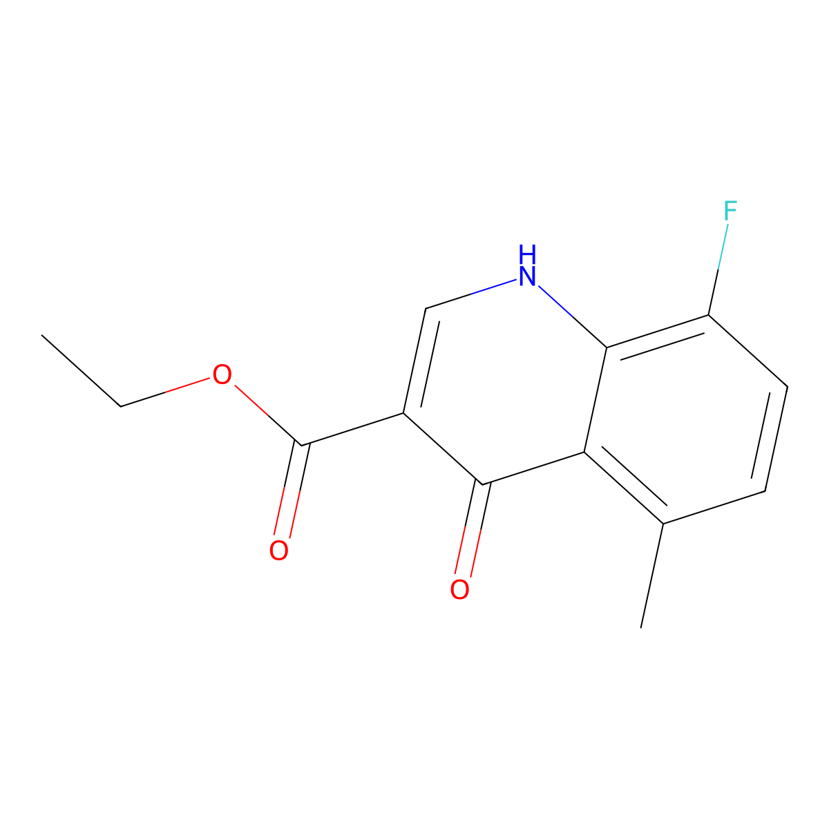 Ethyl 8-fluoro-4-hydroxy-5-methyl-3-quinolinecarboxylate molecular structure, CAS 329698-70-6