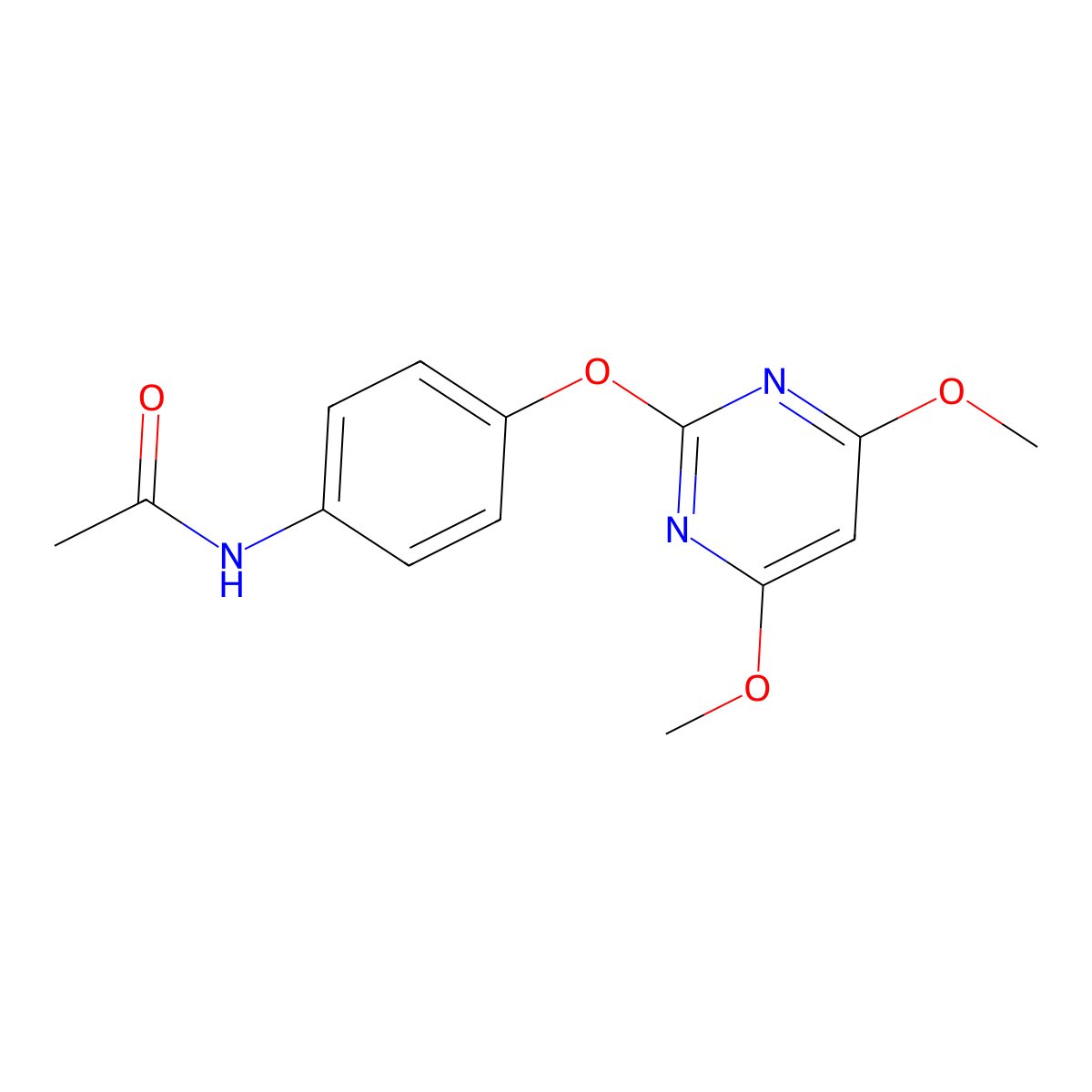 N-{4-[(4,6-dimethoxy-2-pyrimidinyl)oxy]phenyl}acetamide molecular structure, CAS 329699-64-1