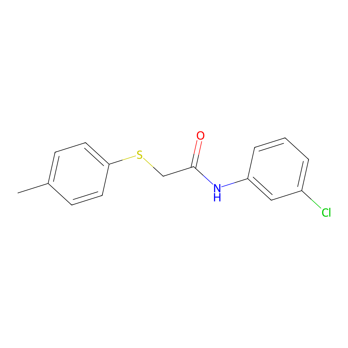 N-(3-chlorophenyl)-2-[(4-methylphenyl)sulfanyl]acetamide molecular structure, CAS 329700-07-4
