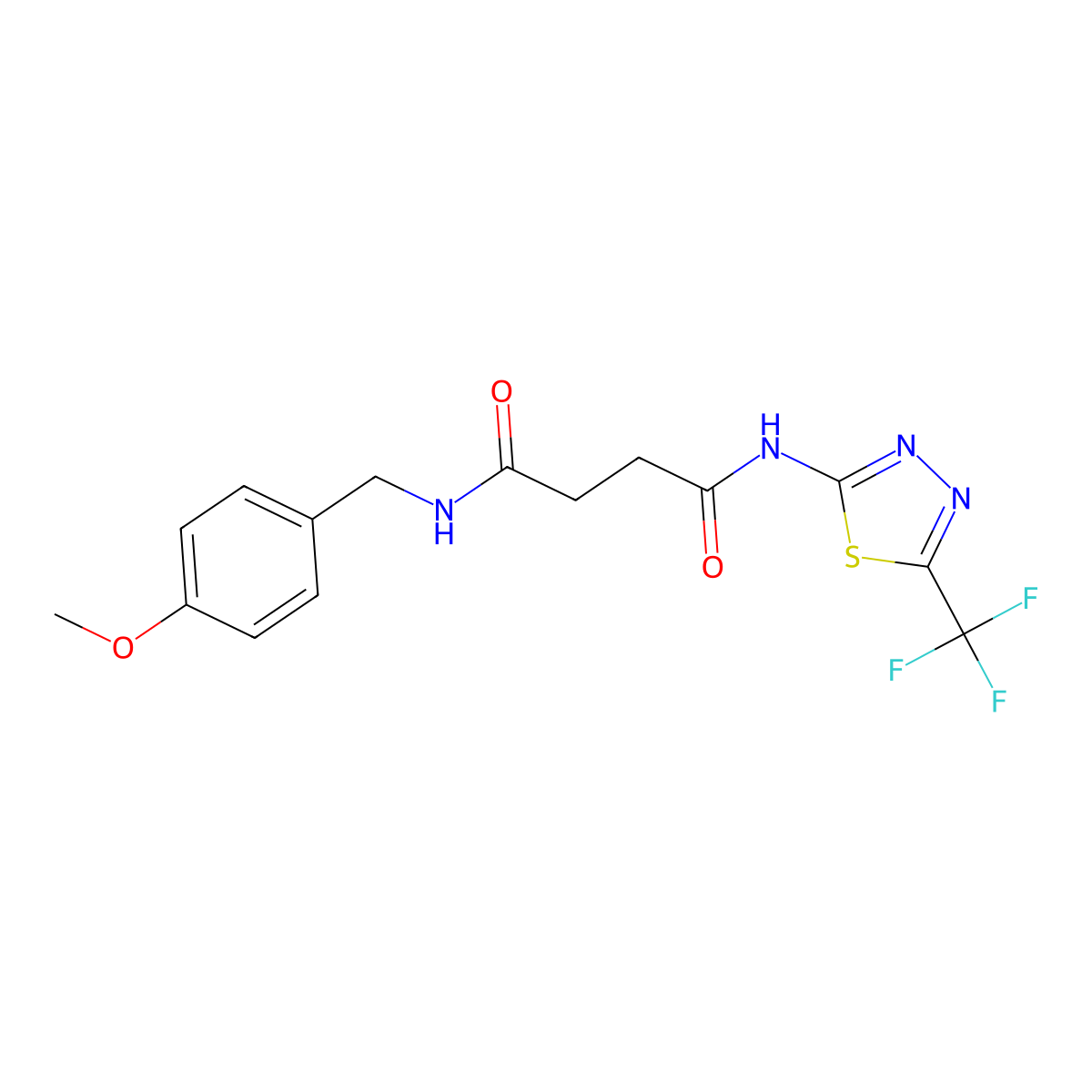 N~1~-(4-methoxybenzyl)-N~4~-[5-(trifluoromethyl)-1,3,4-thiadiazol-2-yl]succinamide molecular structure, CAS 329700-11-0