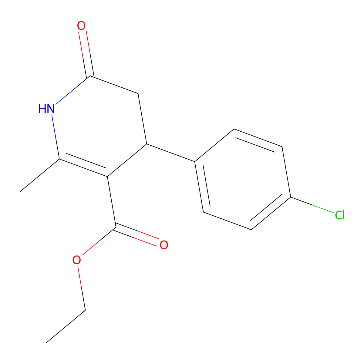 Ethyl 4-(4-chlorophenyl)-2-methyl-6-oxo-1,4,5,6-tetrahydropyridine-3-carboxylate molecular structure, CAS 329700-15-4