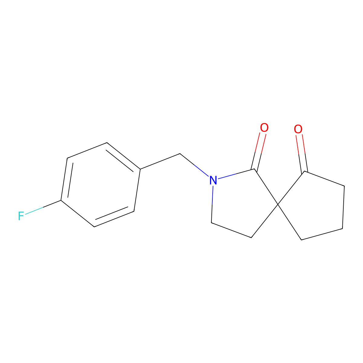 2-[(4-Fluorophenyl)methyl]-2-azaspiro[4.4]nonane-1,6-dione molecular structure, CAS 329700-16-5
