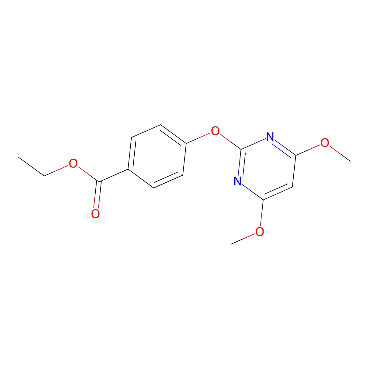 Ethyl 4-[(4,6-dimethoxy-2-pyrimidinyl)oxy]benzenecarboxylate molecular structure, CAS 329700-19-8