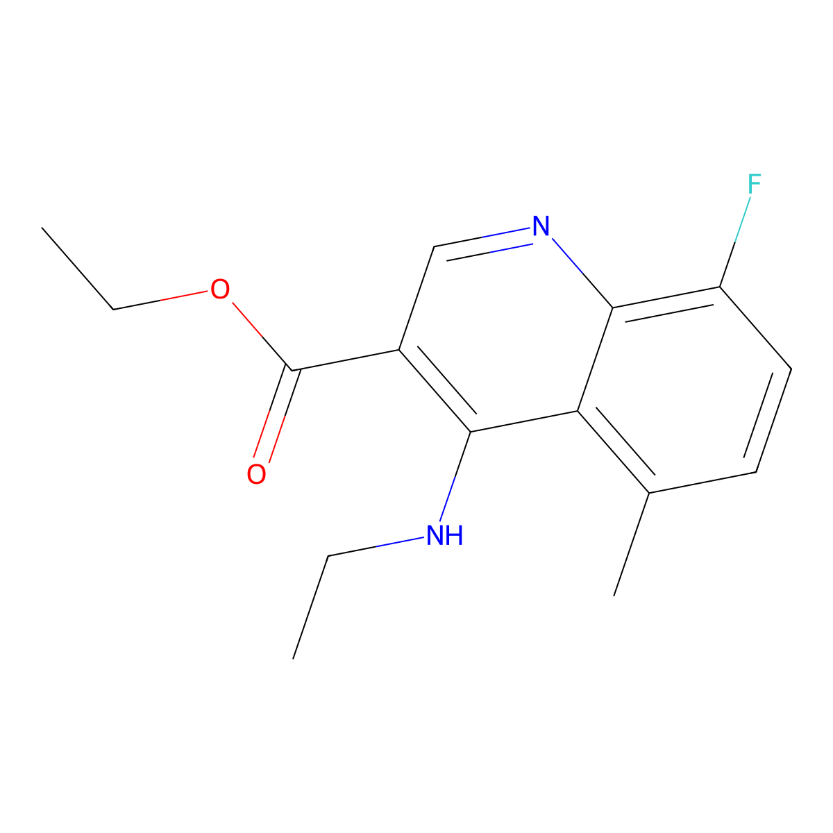 Ethyl 4-(ethylamino)-8-fluoro-5-methylquinoline-3-carboxylate molecular structure, CAS 329700-24-5