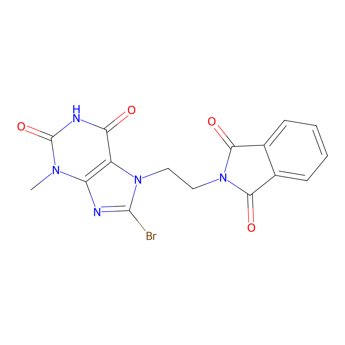 8-bromo-7-(2-(1,3-dioxoisoindolin-2-yl)ethyl)-3-methyl-1H-purine-2,6(3H,7H)-dione molecular structure, CAS 329700-58-5