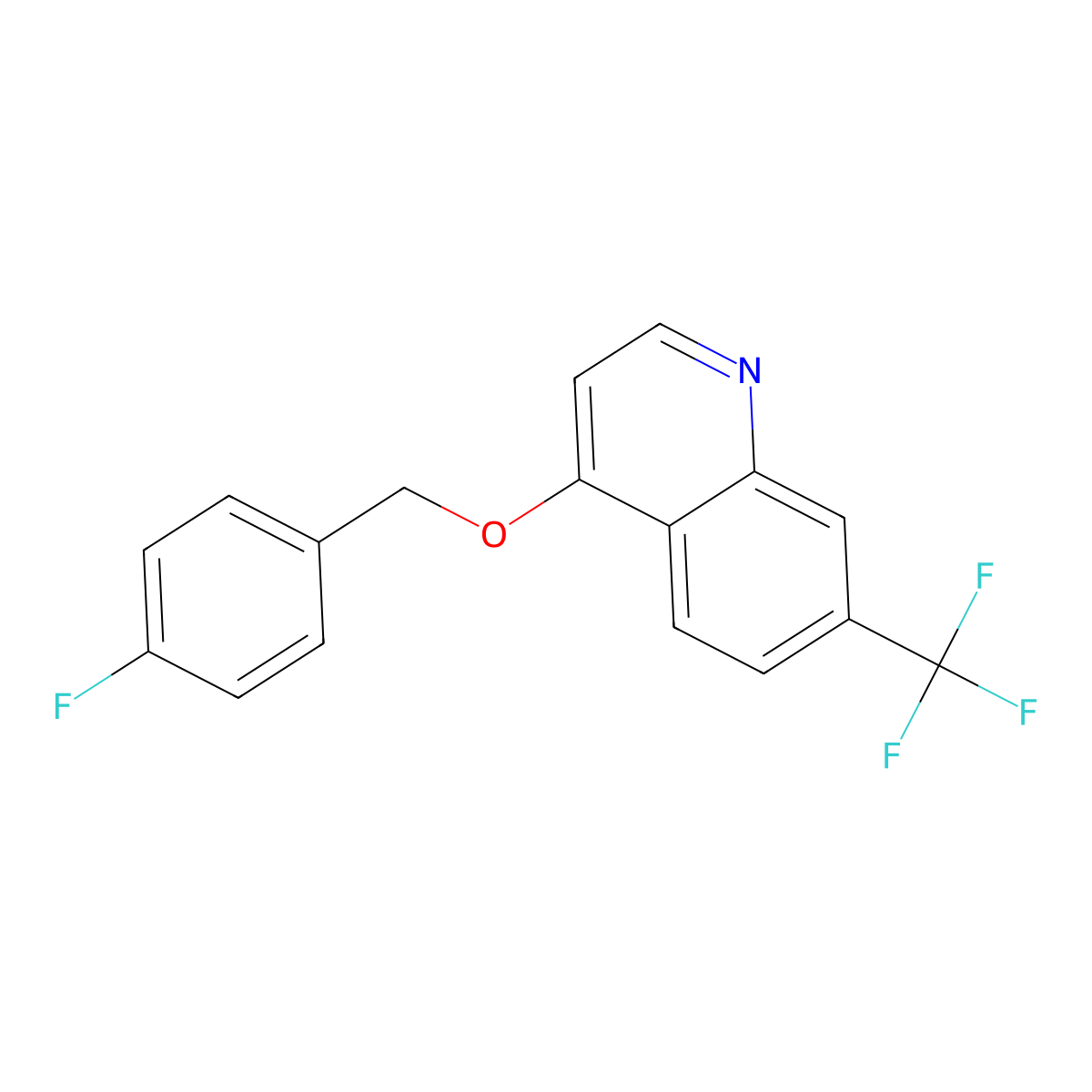 4-[(4-Fluorophenyl)methoxy]-7-(trifluoromethyl)quinoline molecular structure, CAS 329700-98-3
