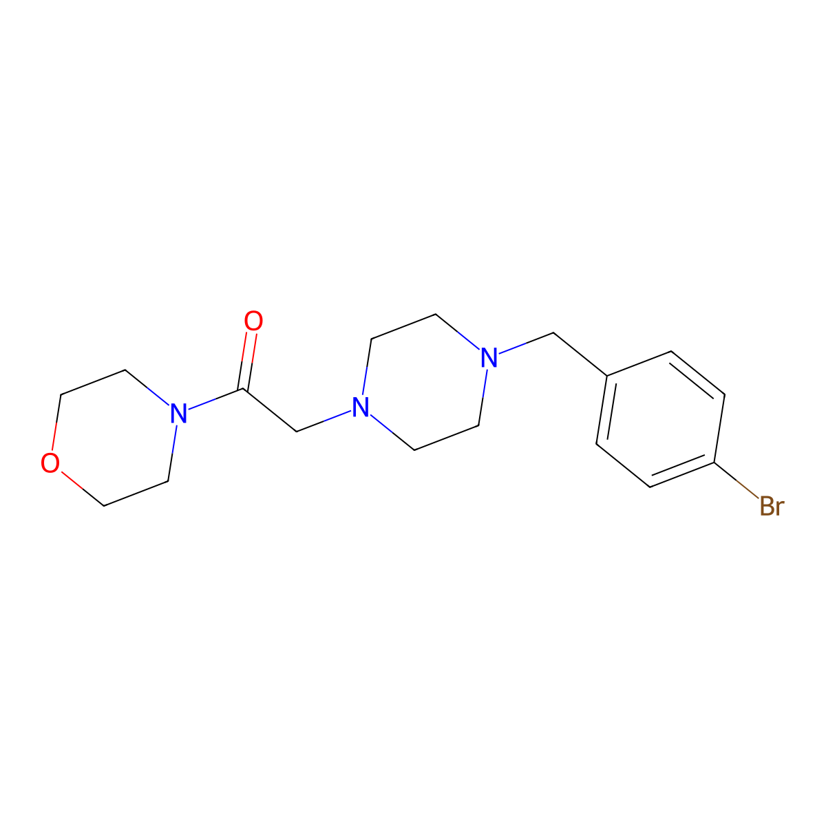 2-{4-[(4-Bromophenyl)methyl]piperazin-1-yl}-1-(morpholin-4-yl)ethan-1-one molecular structure, CAS 329701-34-0