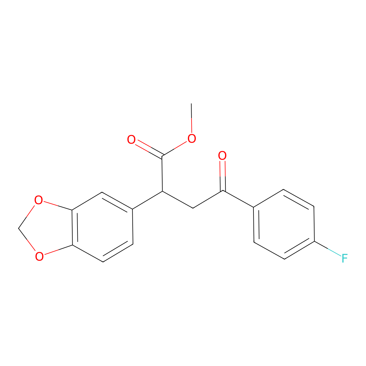 Methyl 2-(1,3-benzodioxol-5-yl)-4-(4-fluorophenyl)-4-oxobutanoate molecular structure, CAS 329701-58-8