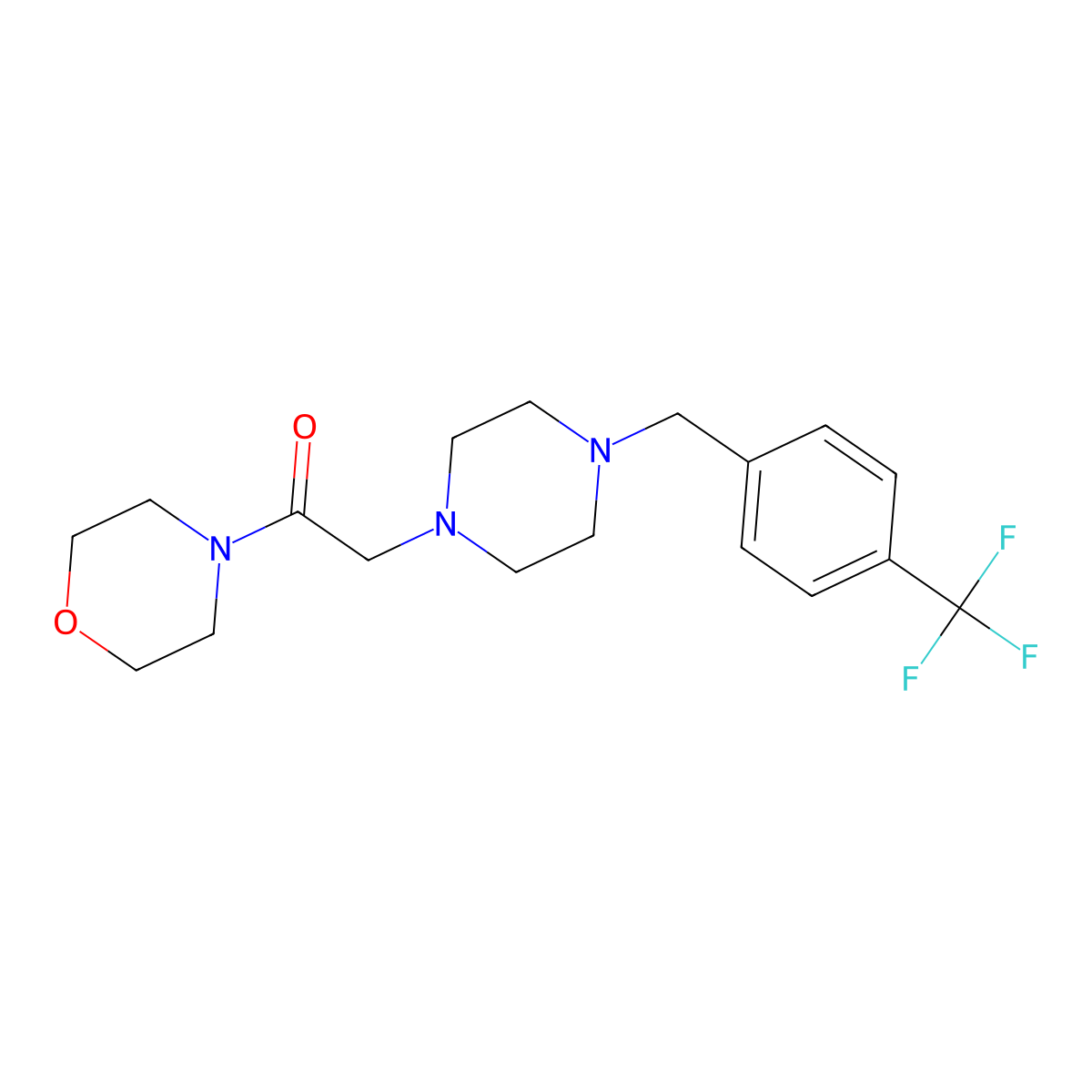 4-((4-(4-(Trifluoromethyl)benzyl)-1-piperazinyl)acetyl)morpholine molecular structure, CAS 329701-88-4