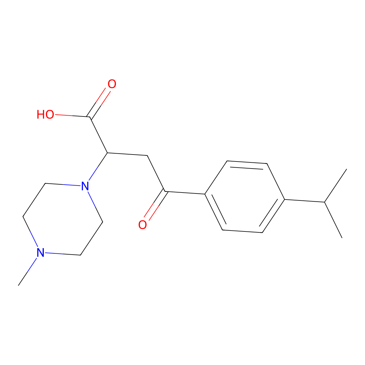4-(4-Isopropylphenyl)-2-(4-methylpiperazino)-4-oxobutanoic acid molecular structure, CAS 329701-93-1