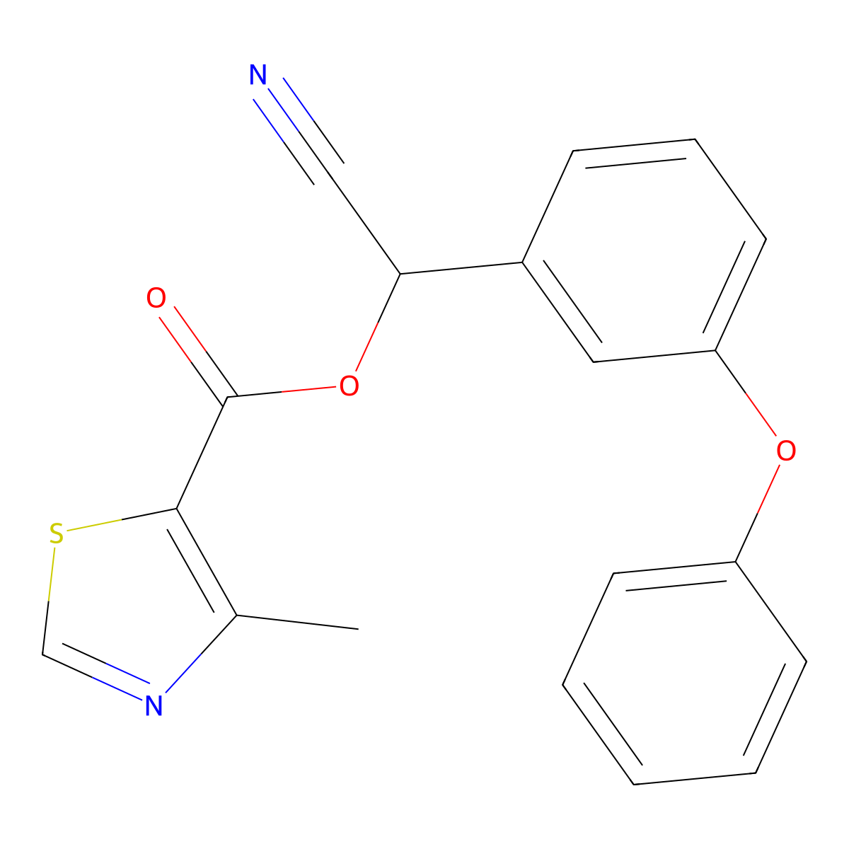 Cyano(3-phenoxyphenyl)methyl 4-methyl-1,3-thiazole-5-carboxylate molecular structure, CAS 329701-99-7
