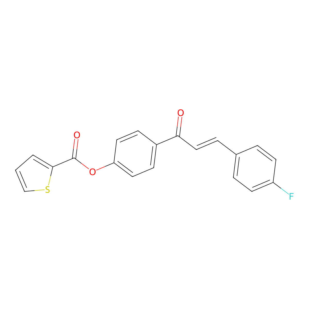 [4-[(E)-3-(4-fluorophenyl)prop-2-enoyl]phenyl] thiophene-2-carboxylate molecular structure, CAS 329702-33-2
