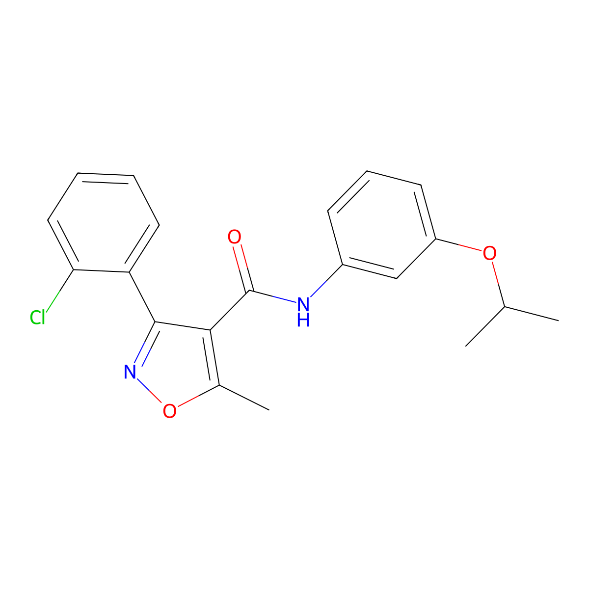 3-(2-chlorophenyl)-N-(3-isopropoxyphenyl)-5-methyl-4-isoxazolecarboxamide molecular structure, CAS 329702-38-7