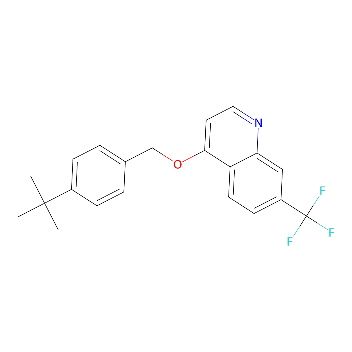 4-[(4-Tert-butylphenyl)methoxy]-7-(trifluoromethyl)quinoline molecular structure, CAS 329702-77-4
